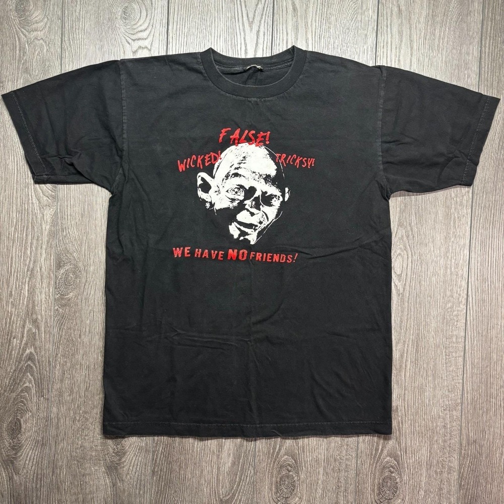 Vintage Y2K Lord Of The Rings Gollum Smeagol  2003 Mens Large T Shirt No Friends